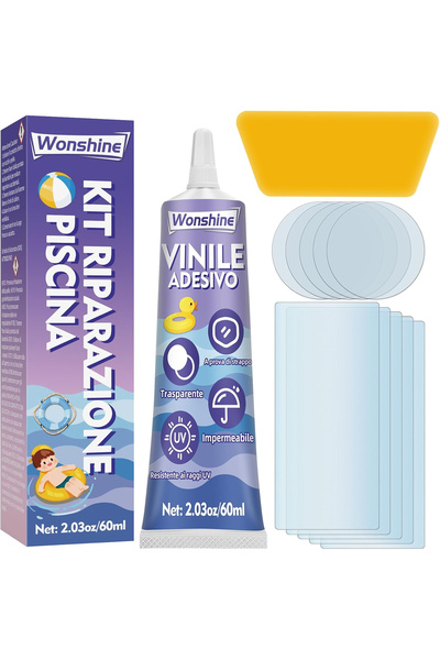 Zonon Kit reparații piscină, soluție adezivă 60 ml, plasturi transparenți