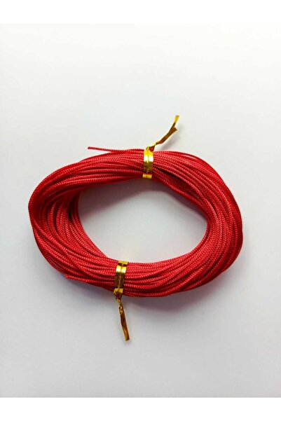 Eskişehir hobi sanat 1 mm 25 meters red color parachute rope macrame bracelet necklace jewelry design beads hair braiding rope
