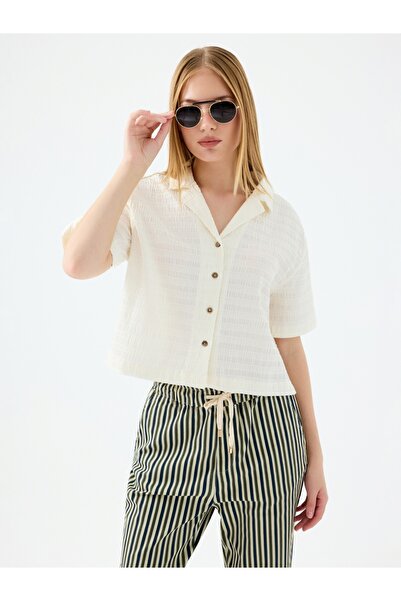 Loft Loose Crop Women's Shirt Long Sleeve