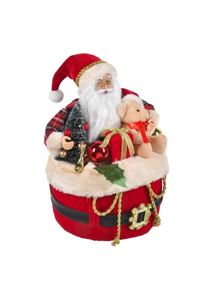 OEM Realistic Decorative Figurine - Santa Claus in Sack with Gifts - 26x26x35cm