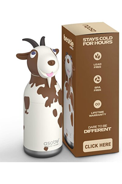 Asobu Goat Bestie Bottle – Goat Figured Thermos, Stainless Steel, Leakproof, ...