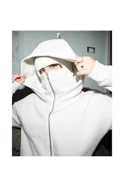 AN Trend Moda Snow Masked Ninja Unisex Sweatshirt Cardigan 2Strands Thick Fleece