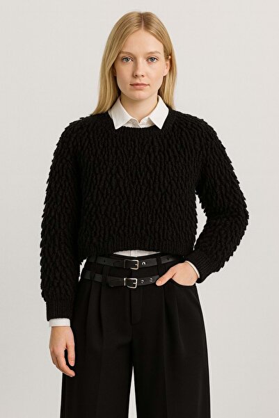 ibeeka High waist belted Palazzo Pants black color