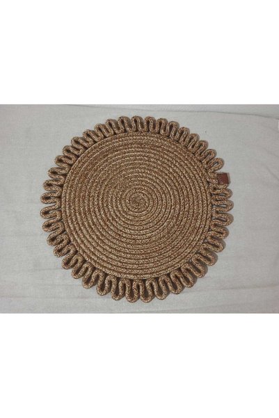 Efuliz Home Jute Straw Natural American Serving Platter, Handmade Patterned Washable Table Serving Platter