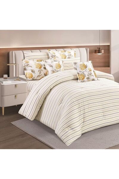 Reiashn Lusin Floral Bedspread Set, 5 Pieces, 100% Cotton, Summer Sizes (Single and a Half)