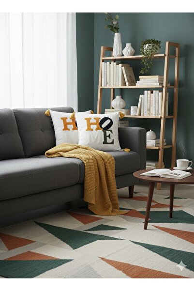 SİMEREV HALI HOME CONSEPT Κάλυμμα μαξιλαριού με μοντέρνο σχέδιο, 2 τεμάχια, κ...