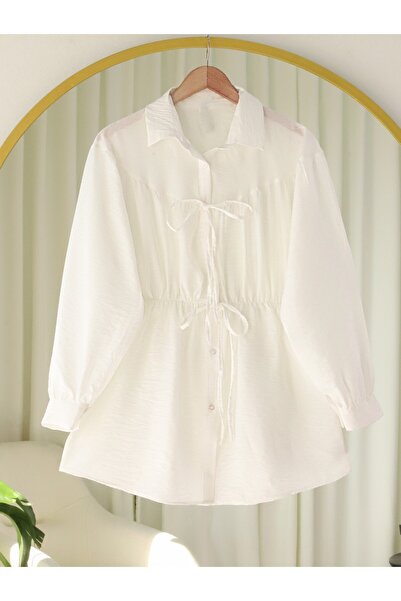 HİJABAYA Πουκάμισο με λεπτομέρεια με κορδόνι, ελαστική μέση και κουμπιά