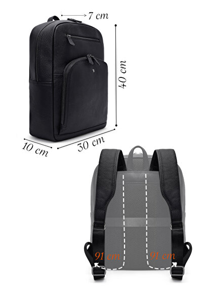 Derimod Men's Black Leather Backpack 25Wbd3534Ft