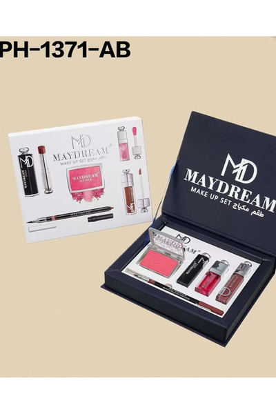 MAYDREAM Lipstick + Lip Gloss + Lip Liner + Powder Blush Set PH-1371A