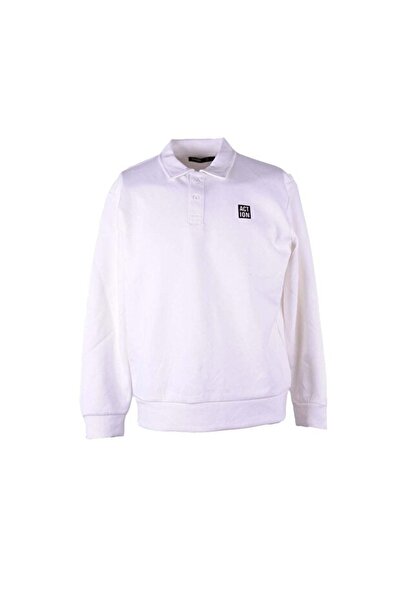 trender Double Face Collared Men's Sweatshirt 1117 Ecru