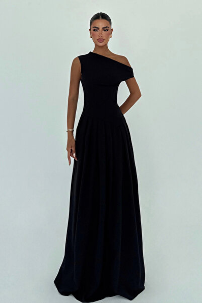 Eyyo Black Bimala Boat Neck Dress Ate-2928