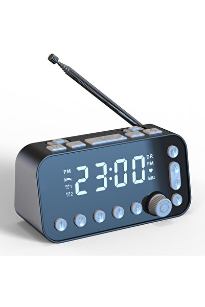 OEM Portable digital radio clock with LCD, FM stereo, dual alarm, high-quality plastic