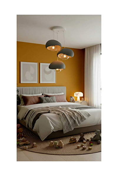 devirhesapdevri Beton Görünümlü Rustik , Modern Gri Avize 3'lü Sarkıt ( Rusti...