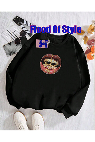 Flood Of Style سترة بيضاء اللون ذات ياقة مينيماليست مطبوع بيسكيتليت