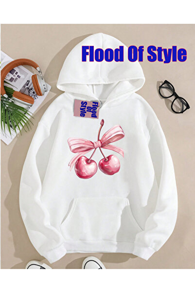 Flood Of Style Φούτερ με λαιμόκοψη μινιμαλιστικό με τύπωμα μοντέρνο στυλ με λ...