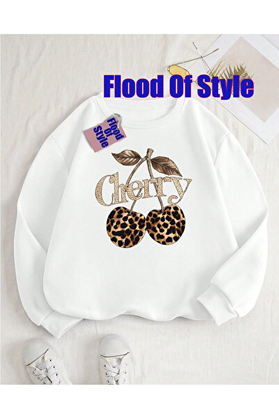 Flood Of Style Φούτερ με λαιμόκοψη μινιμαλιστικό με τύπωμα μοντέρνο στυλ με λ...