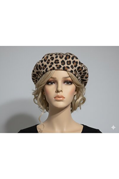Store Angora leopar desen ressam bere kışlık