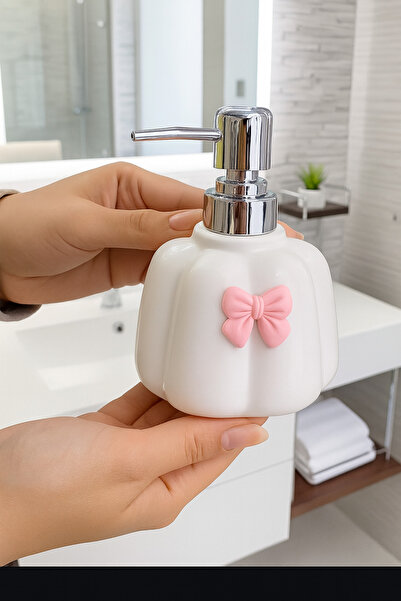 Paşabahçe Porselen Sabunluk 300 ml - Şık Modern Tasarım Fiyonklu Premium Bany...