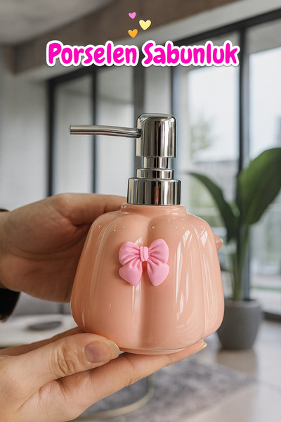 Paşabahçe Porselen Sabunluk 300 ml - Şık Modern Tasarım Fiyonklu Premium Bany...