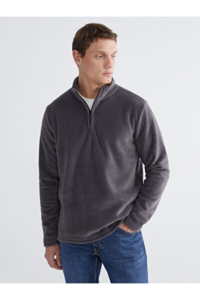 LC Waikiki Özmarka New Season Stand Collar Fleece Men's Sweatshirt