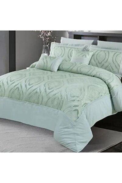 Reiashn مفرش بلين جاكار ملكي لون تيفاني صيفي مزدوج