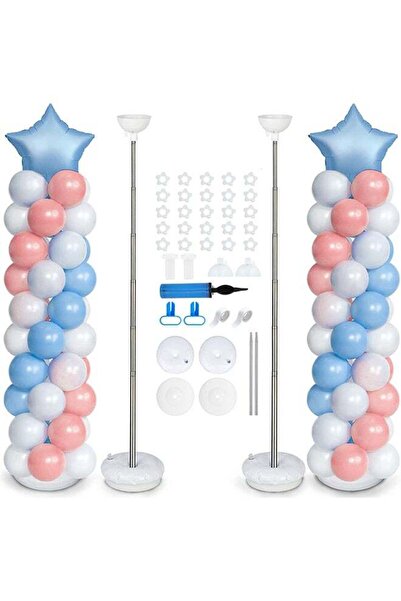 Arabest حامل بالونات للحفلات، تصميم تلسكوبي، قابل لإعادة الاستخدام، مناسب لأع...
