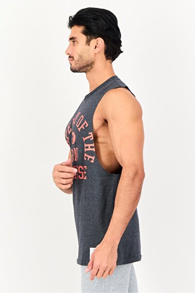 Under Armour Men Loose Fit Sleeveless Training Vest, Charcoal