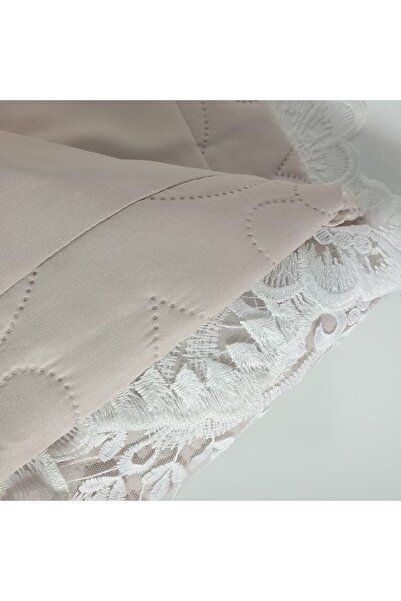 Reiashn Romantic dark beige lace summer bedspread, single and a half size