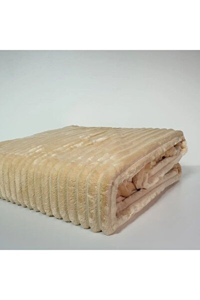 Reiashn Pillow soft blanket, beige color, double size, 230*260 cm