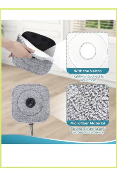 Generic 6Pack 9 Inch Square Microfiber Mop Pad Refill for True & Tidy SPIN-800 TrueClean Mop M16 Spin Mop