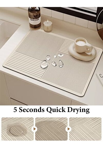 Generic 30x40cm Coffee Mat Dish Drying Pad Multifunctional Kitchen Countertop Absorbent Mat Drying Mat