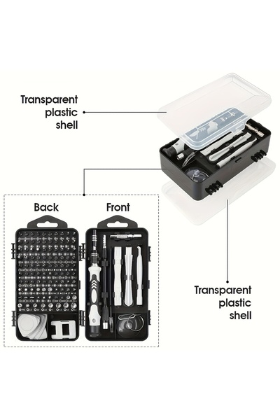 None 114-in-1 Precision Screwdriver Set, Magnetic CRV Bits for iPhone Laptop Repair, Non-Slip Handle Case