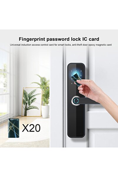 Generic 20-Piece IC Cards - RFID Key Fobs for Smart Locks, 13.56MHz, Compatible with Tuya and TT App