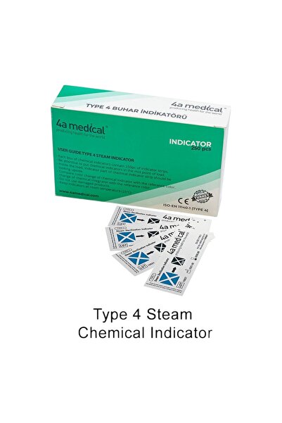 4A Medical Sterilizasyon İndikatörü Type 4 250'Li paket 10 Kutu