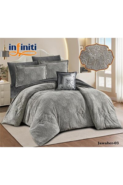 braydis Winter double bedsheet set, velvet jewels, 7 pieces, fully filled