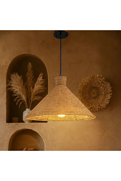 HAMER ثريا علاقي حبال ريفي مودرن 2 متر بني E27*1