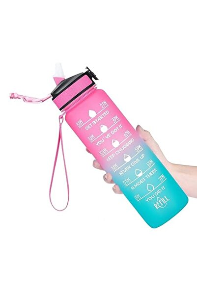 Xess 1L Sports Water Bottle : Motivational Water Bottle with Time Marker and Straw Leakproof Bottles fo