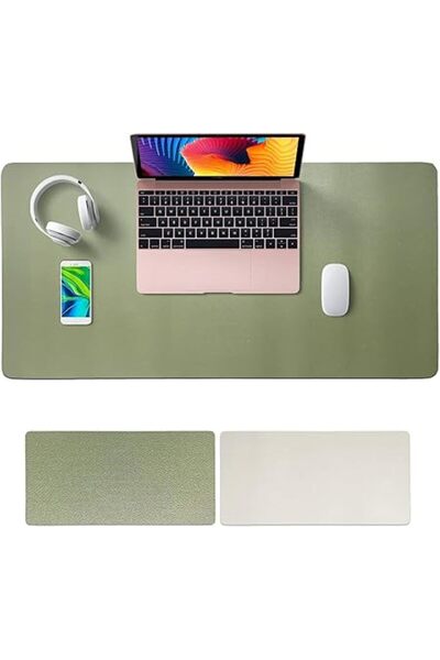 Xess Mouse Pad Large 80x40cm, Leather Desk Pads Non-Slip Waterproof Dual-Side USe for Office Home, Gree