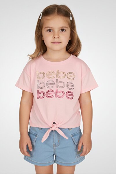 Bebe طقم ملابس خارجية للبنات مكون من قطعتين، بلوزة وشورت مزخرف، متعدد الألوان