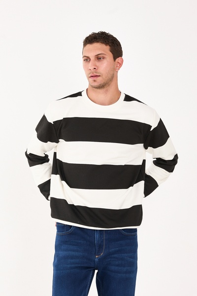 trender سترة رجالية من Three Thread B مطبوع بدون شاردونز برقبة دائرية 5790-1 ...