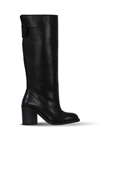 Bueno Shoes Black Leather Women's Heeled Boots 39Wc5256