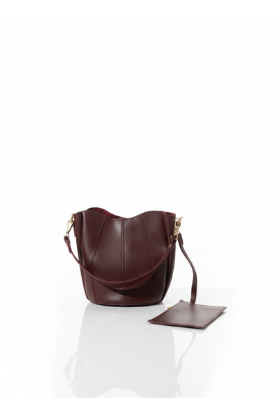 Zuna Studio Olea Burgundy Stitched Pouch Model Wallet Hand and Shoulder Bag