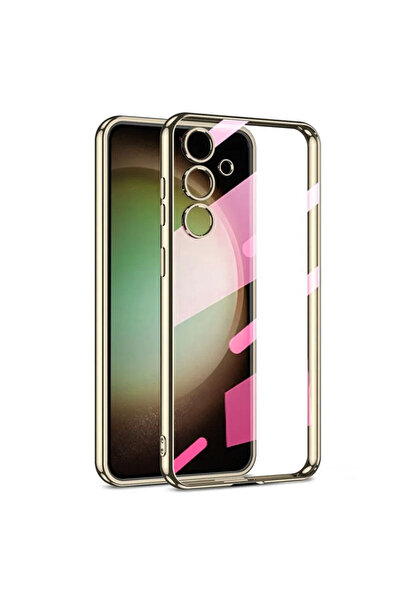 Samsung Plating Case for S22 - Slim Silicone, Transparent, Gold