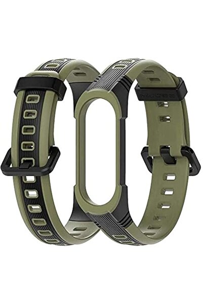 Xess Silicone Strap for Xiaomi Mi Band 5/4/3 (Army Green/Black)