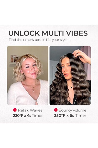 TYMO ROVY Hair Waver Crimper - Deep Waver Curling Iron, 32mm, Pink