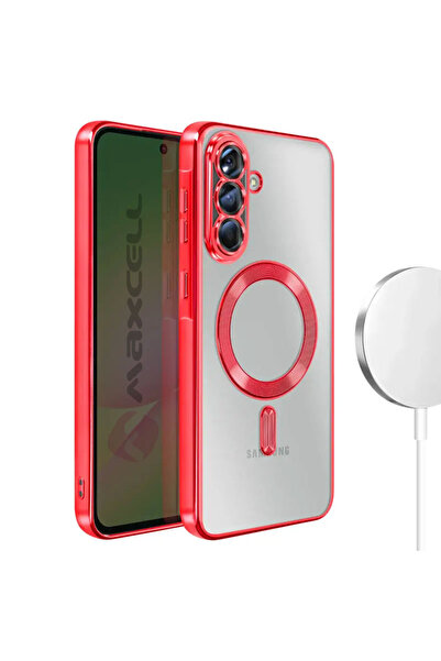 Samsung Θήκη με επένδυση για A07 (A075), MagCase, Διαφανές TPU, Κόκκινο πλαίσιο