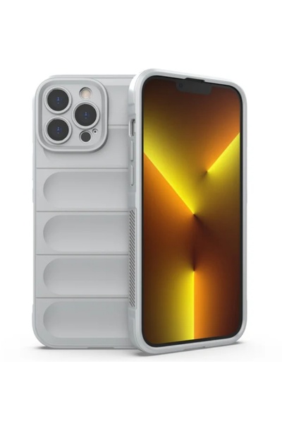 Apple Husa Wave pentru iPhone 14 Pro Max - Grip Microfiber, ShockProof, Smoke Gray