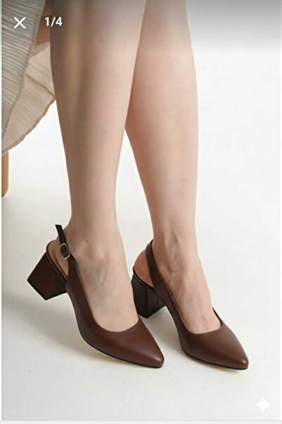 Henne High Heels Open Back 7 Punt Daily Shoes Coffee