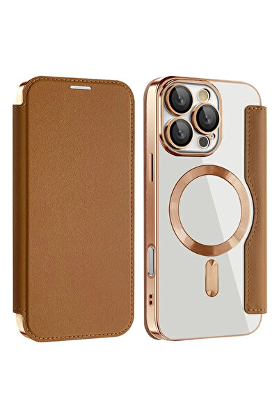 Apple Θήκη MagFlip για iPhone 16 Pro, μαγνήτης, προστασία RFID, δέρμα, χρώμιο...