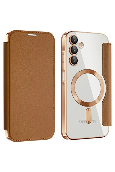 Samsung Husa MagFlip pentru A15 (A155), Magnet, RFID protect, Leather, Chrome...